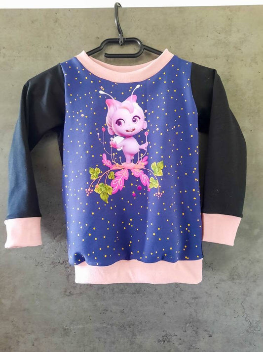 Hoodie / Pullover Größe 104/110  Elfe, Fee, Elfen, Feen rosa schwarz