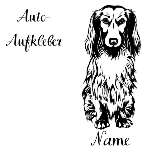 Dackel, Aufkleber - Autoaufkleber, Vinylaufklber mit oder ohne Name