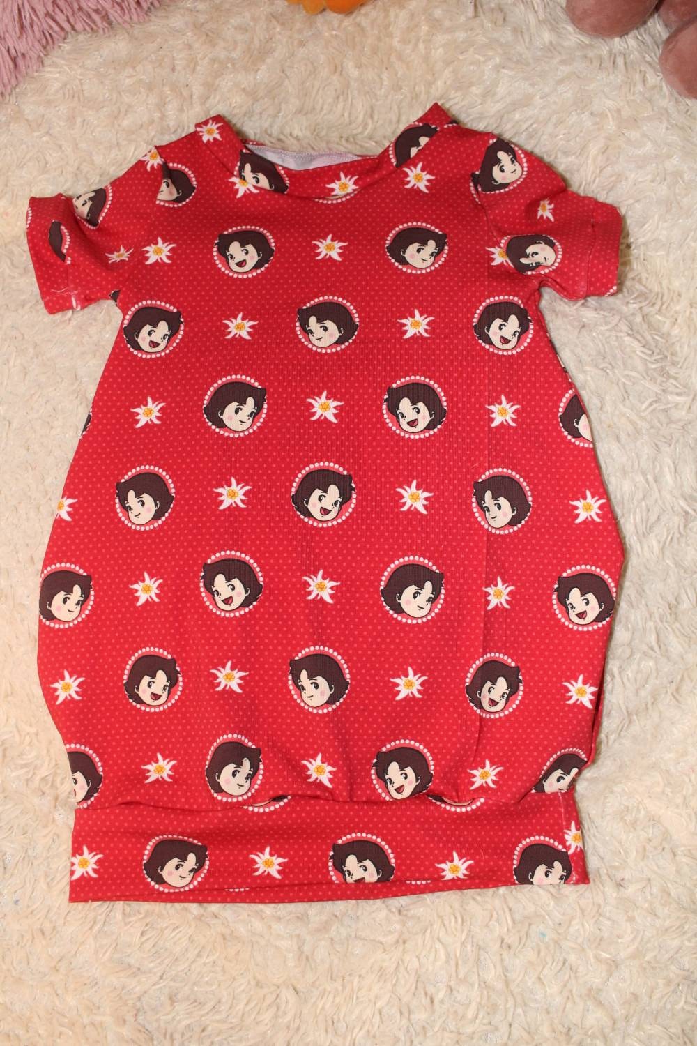 Größe  98 -Süßes Ballonkleid kurzärmlig, rot, Heidi