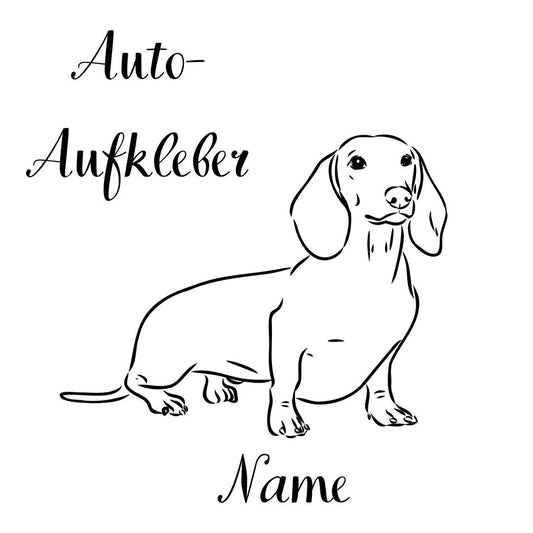Dackel, Aufkleber - Autoaufkleber, Vinylaufklber mit oder ohne Name