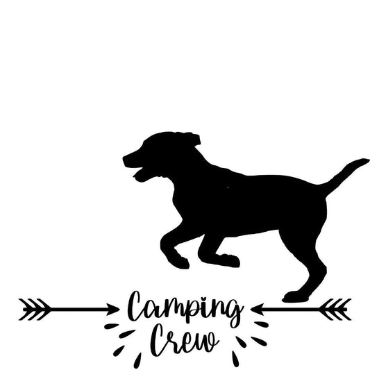 Aufkleber - Autoaufkleber, Vinylaufklber Camping Crew, on tour, Labrador
