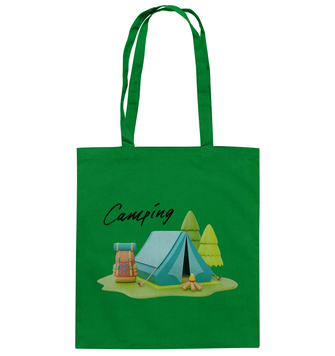 Camping, Zelt - Baumwolltasche