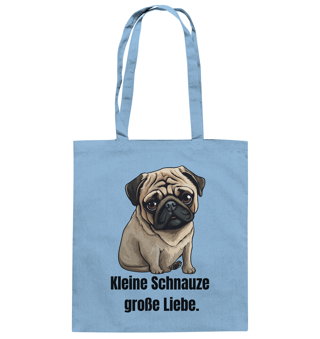 Kleine Schnauze, große Liebe, Mops - Baumwolltasche