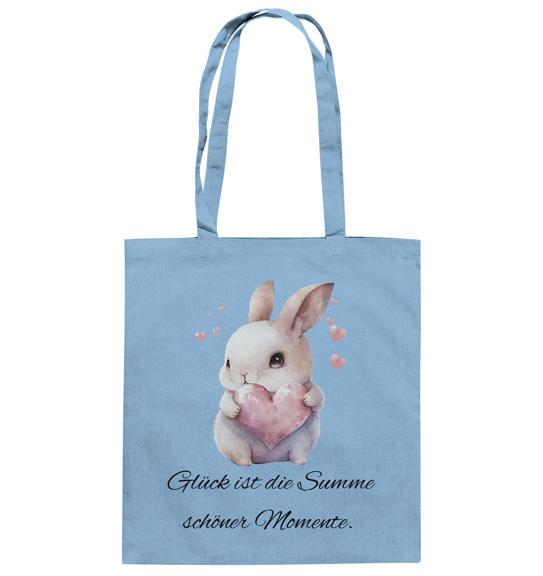 Häschen, Glück ist die Summe schöner Momente - Baumwolltasche