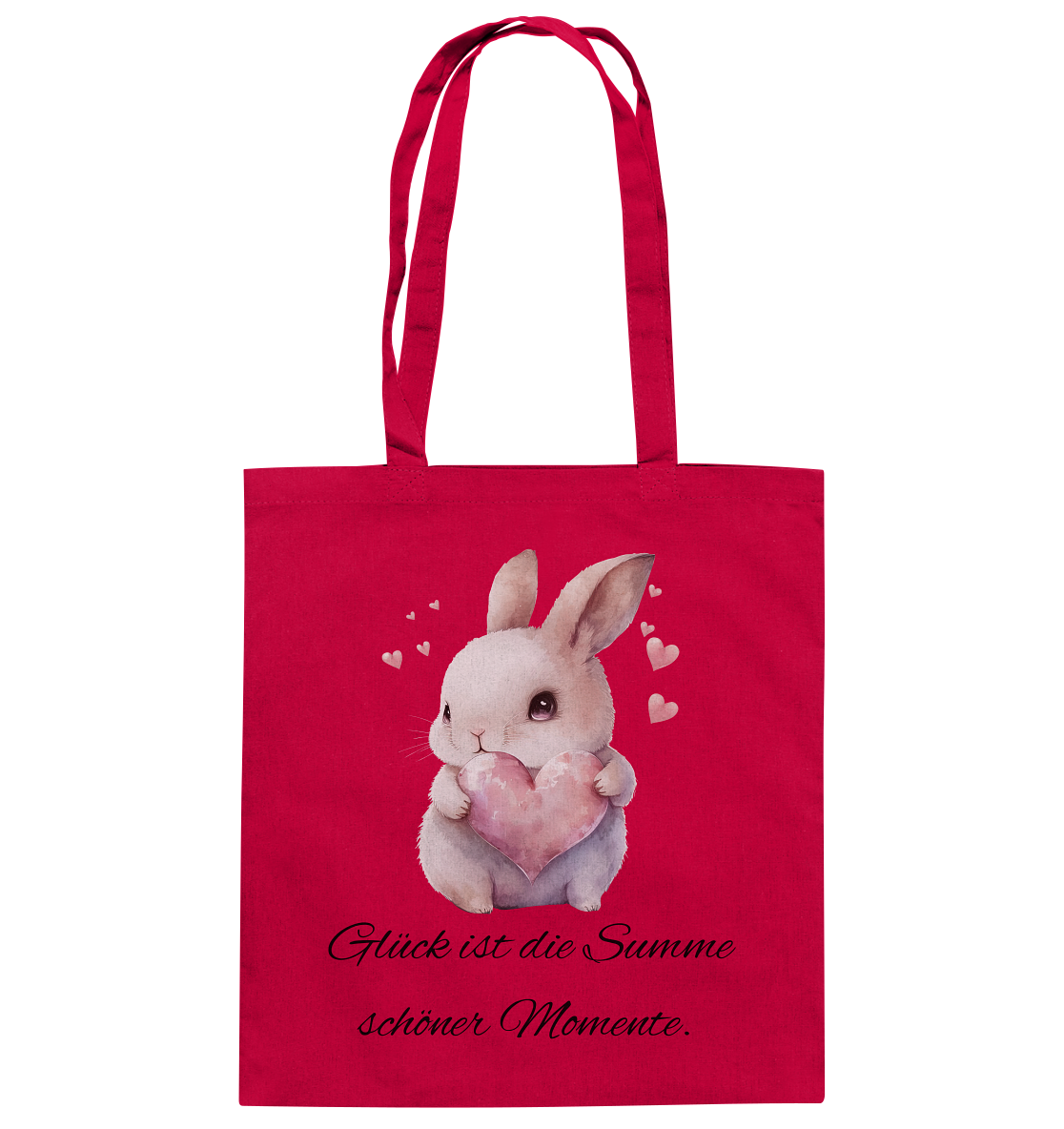 Häschen, Glück ist die Summe schöner Momente - Baumwolltasche