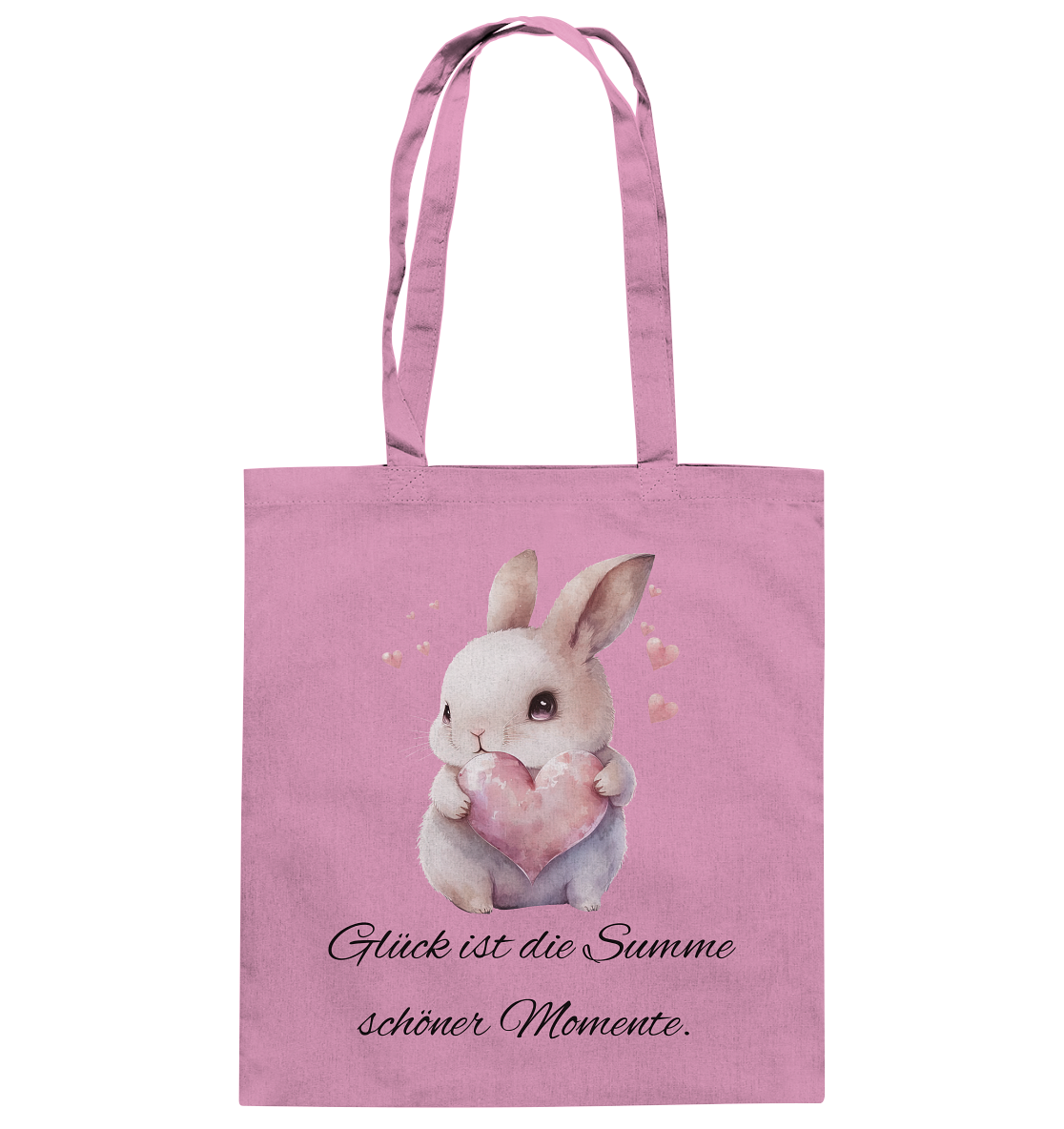 Häschen, Glück ist die Summe schöner Momente - Baumwolltasche