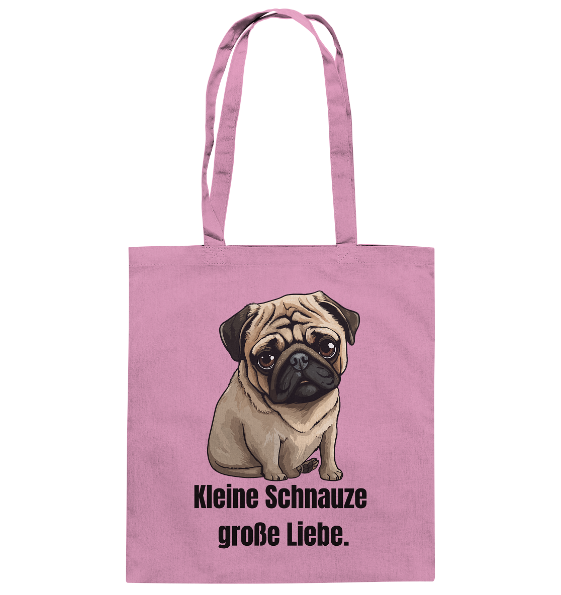 Kleine Schnauze, große Liebe, Mops - Baumwolltasche