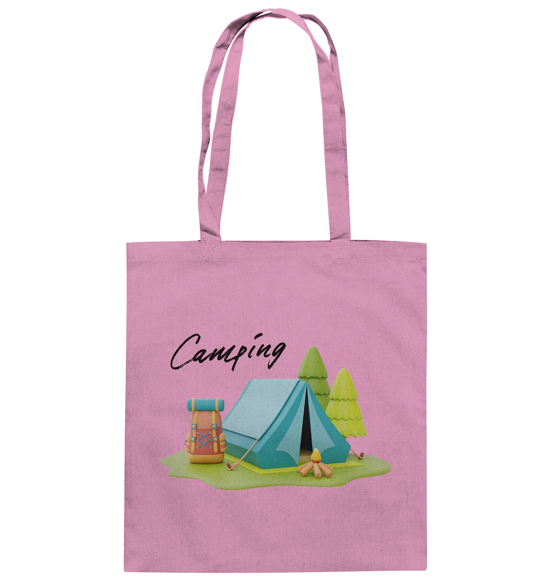 Camping, Zelt - Baumwolltasche