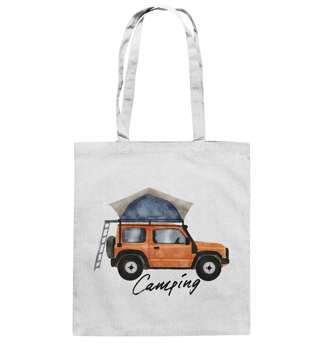Camping, Dachzelt, Jeep - Baumwolltasche