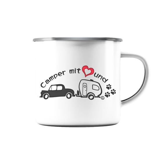 Camping  - Emaille Tasse (Silber)