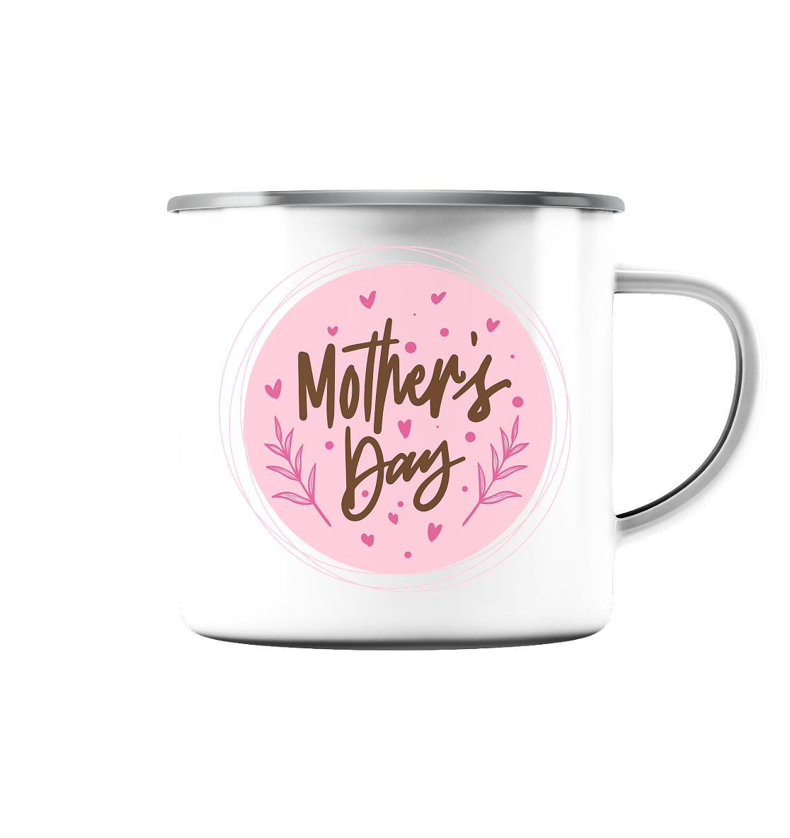 Happy Mothersday - Emaille Tasse (Silber)
