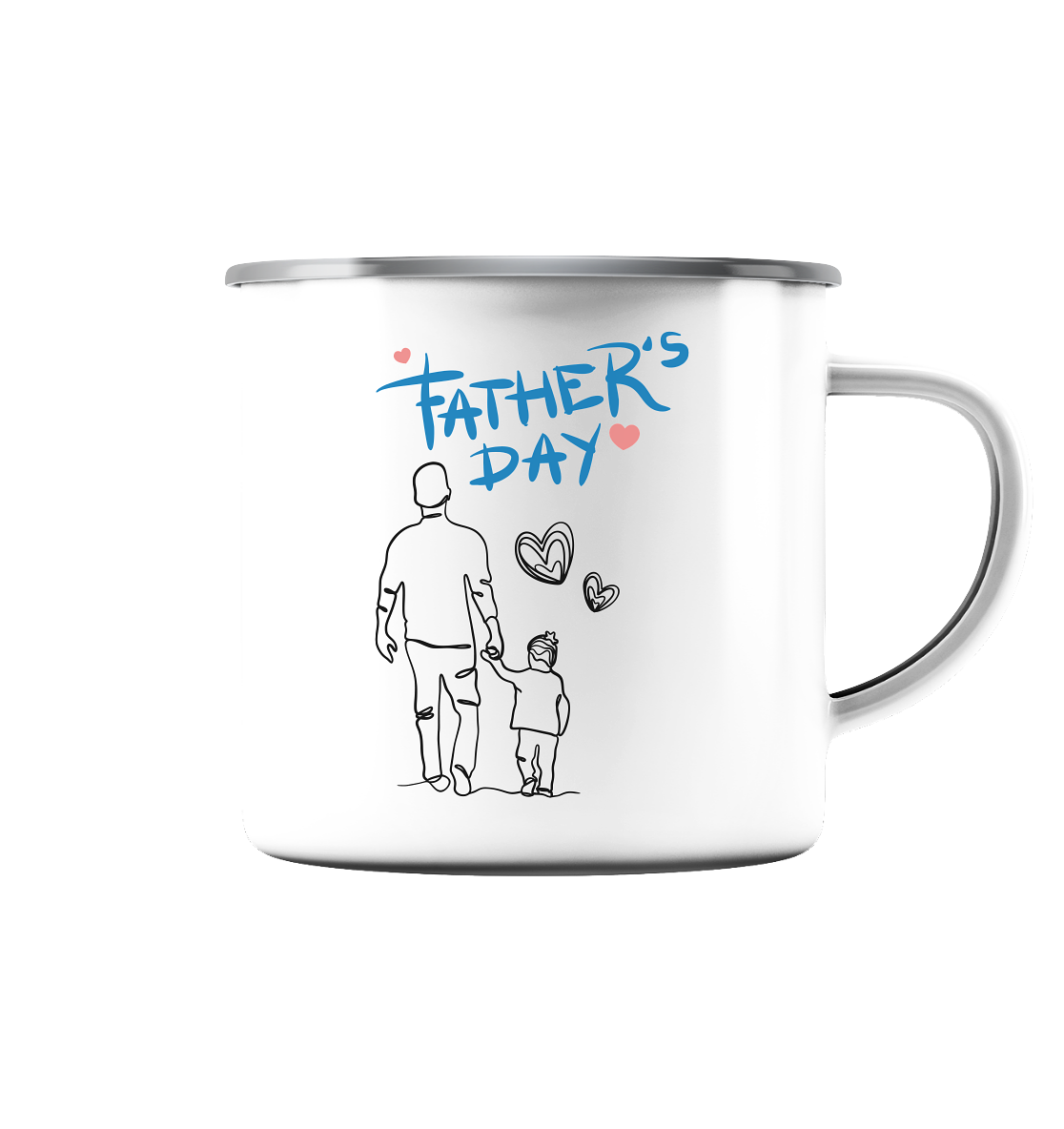 Vatertag - Emaille Tasse (Silber)