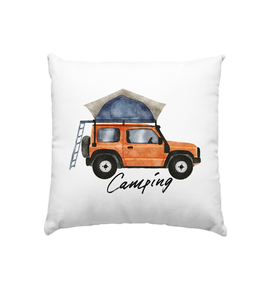 Camping, Dachzelt, Jeep - Kissen 40x40cm