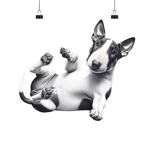 Verrückter Bullterrier - Poster Din A4 (quer)