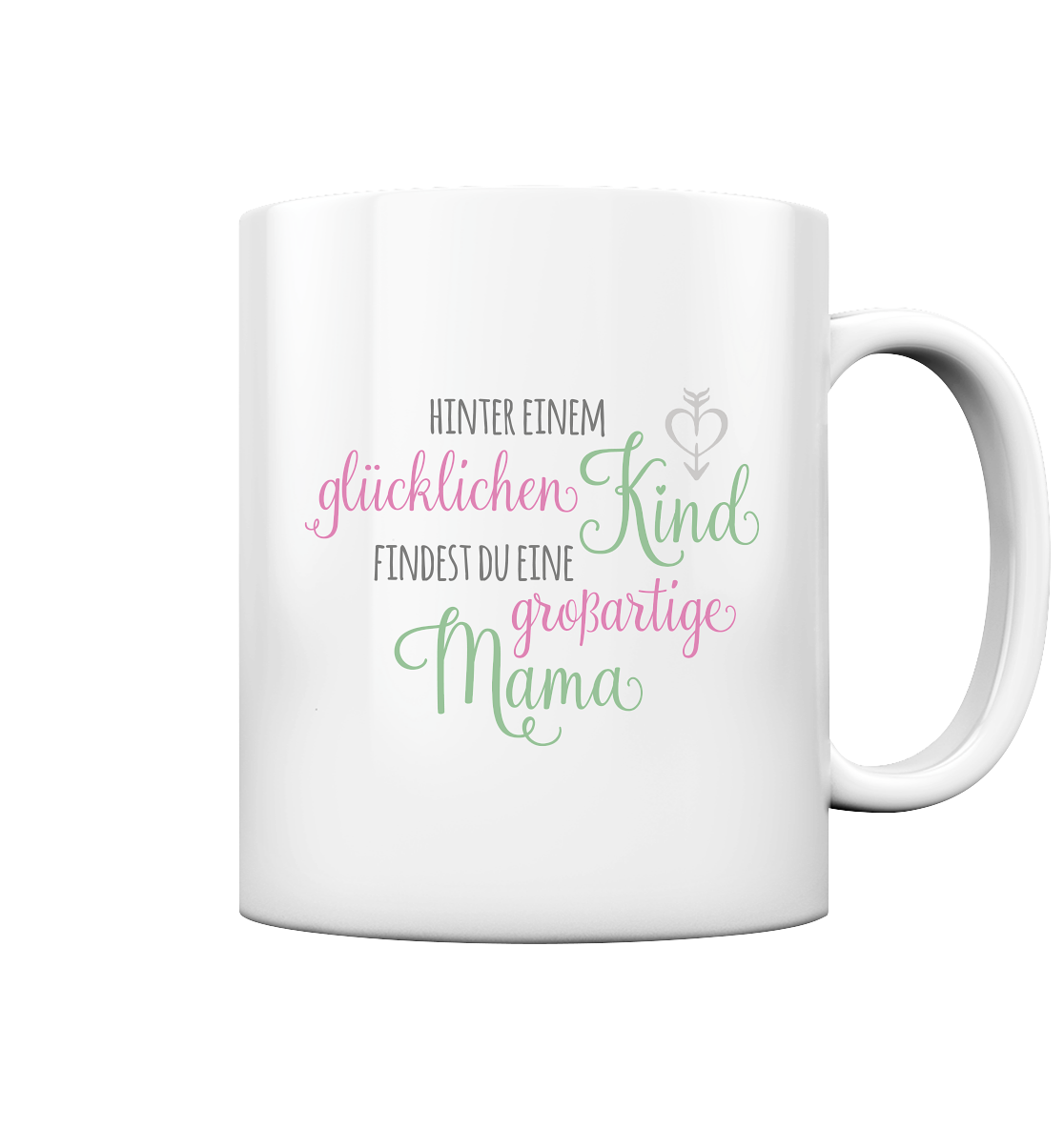 Hinter einem glücklichen Kind findest du eine großartige Mama - Tasse glossy