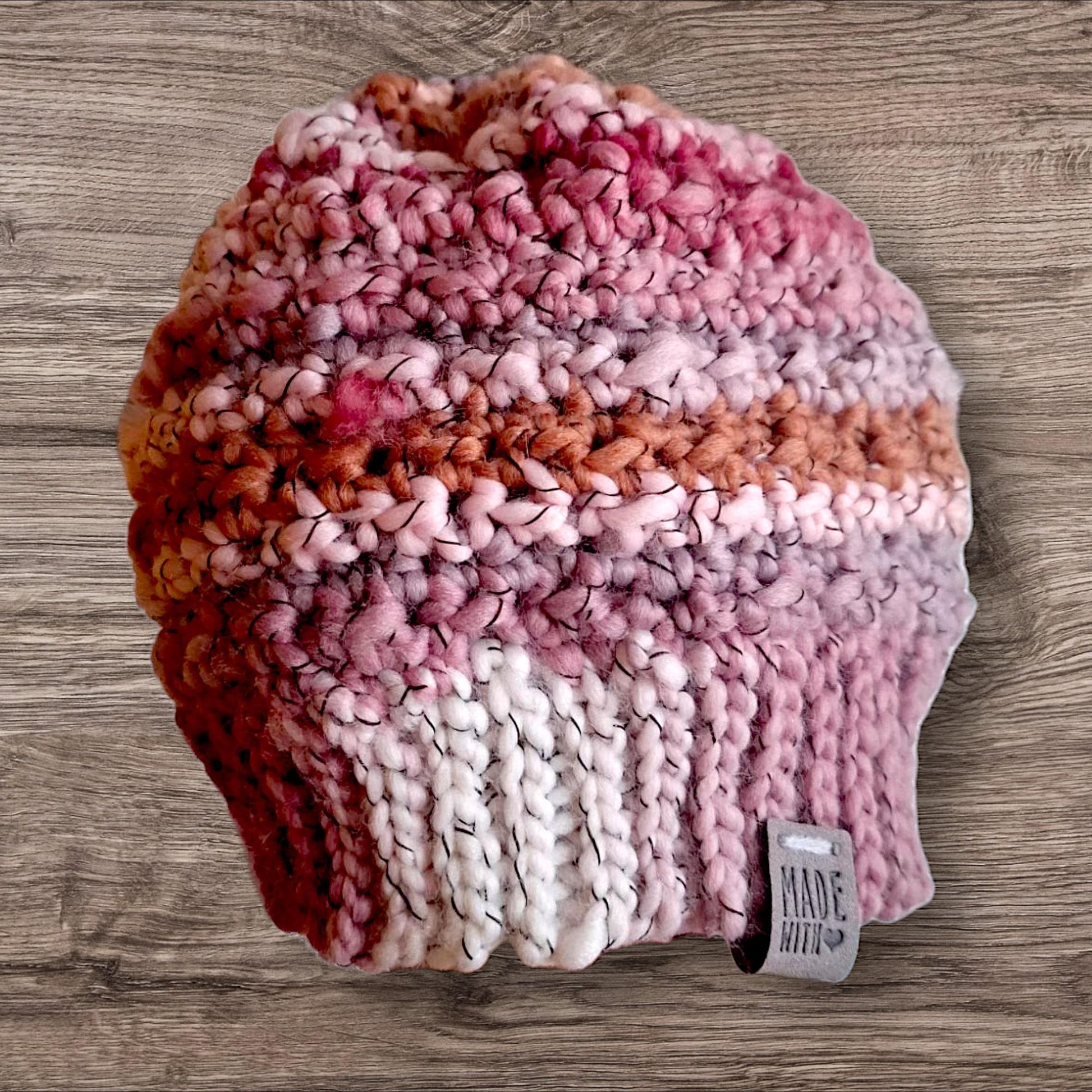 Gestrickte Beanie / Mütze Einheitsgröße ca. 40-45
