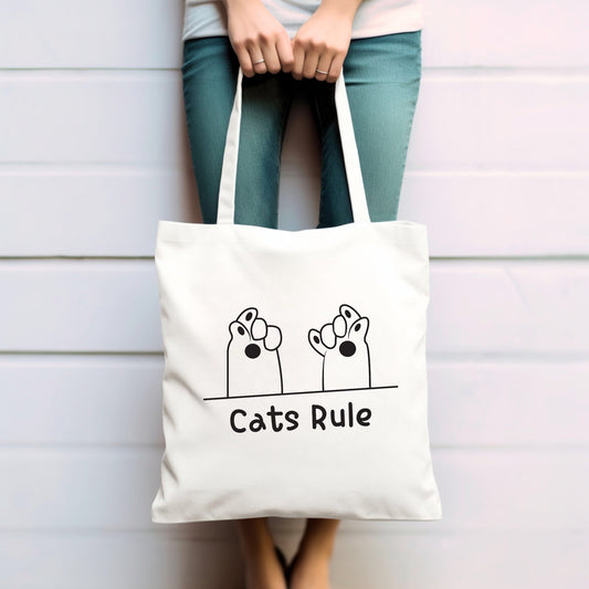 Stoffbeutel Cats Rule - Baumwolltasche