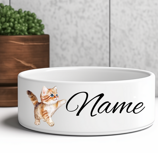 Keramik-Futternapf Katzen mit Motiv und Name