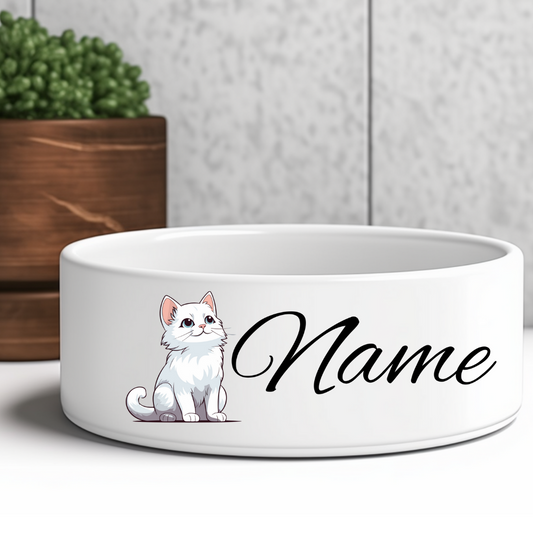 Keramik-Futternapf Katzen mit Motiv und Name