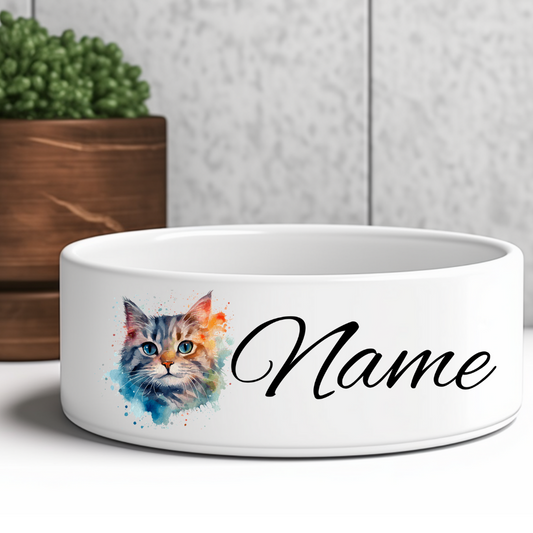 Keramik-Futternapf Katzen mit Motiv und Name