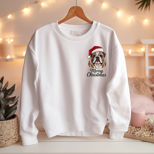 Englische Bulldogge Merry Christmas - Weihnachts-Sweatshirt