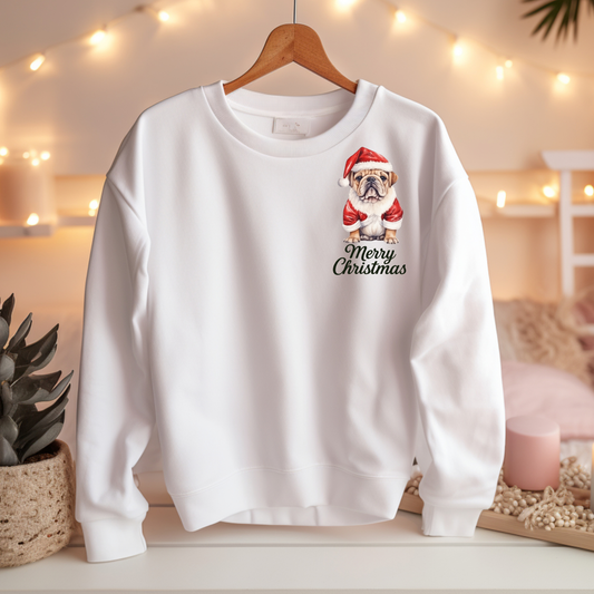 Bulldogge Merry Christmas - Weihnachts-Sweatshirt