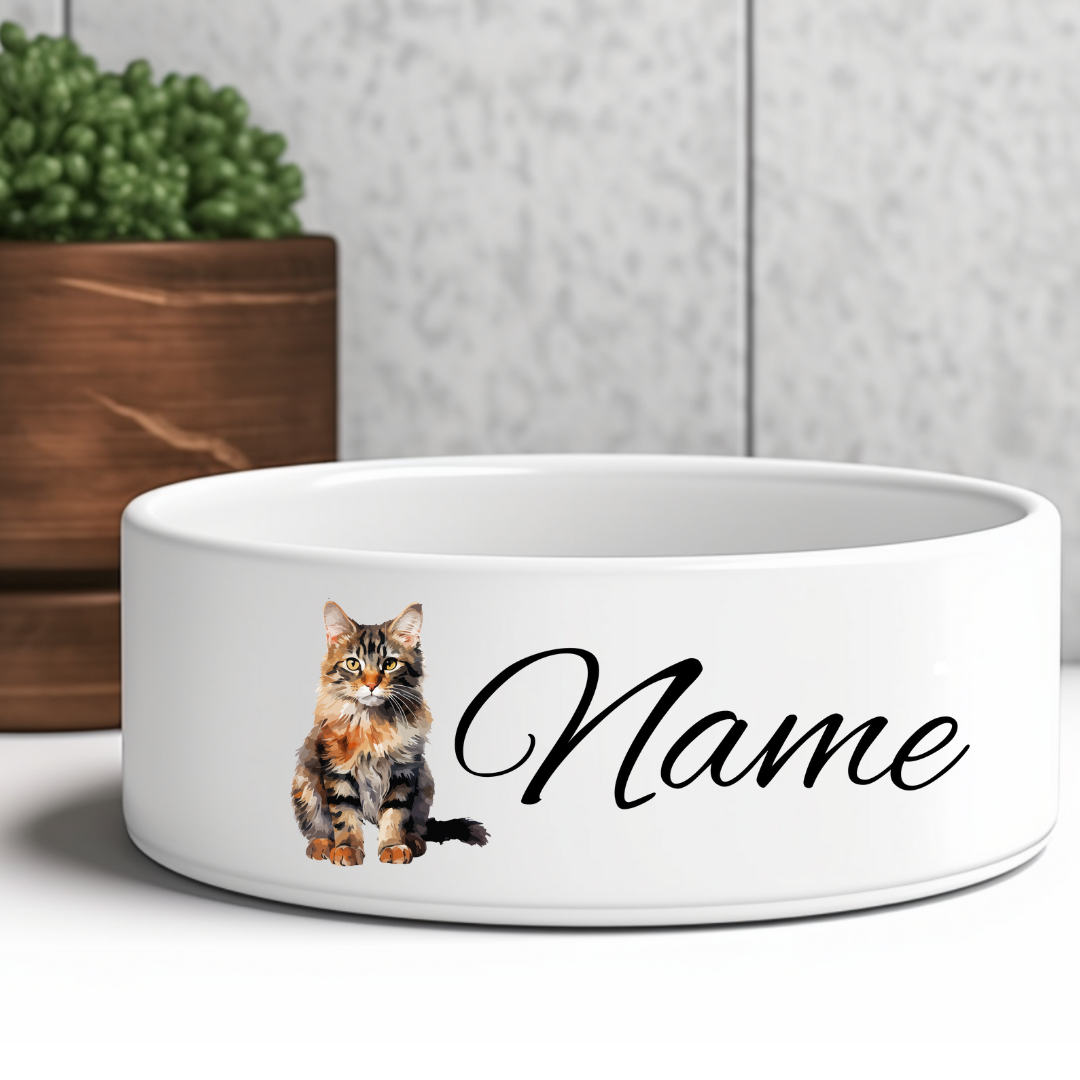 Keramik-Futternapf Katzen mit Motiv und Name