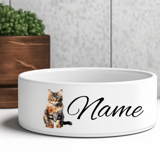 Keramik-Futternapf Katzen mit Motiv und Name