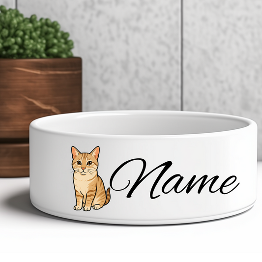 Keramik-Futternapf Katzen mit Motiv und Name