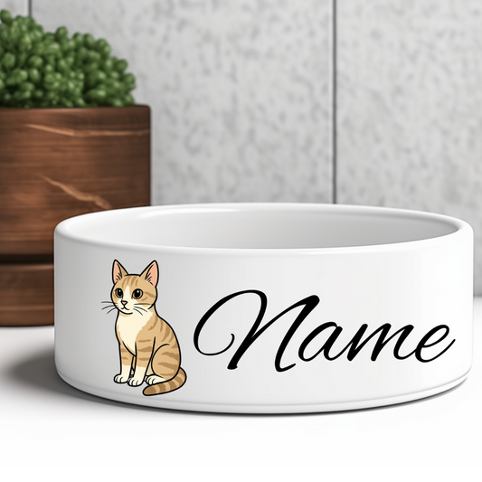 Keramik-Futternapf Katzen mit Motiv und Name