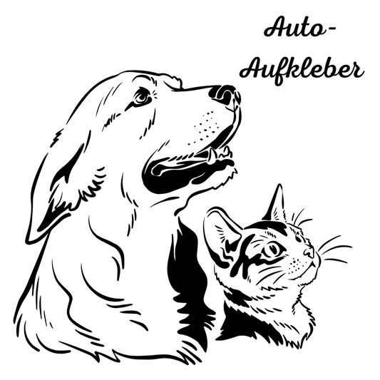 Hund und Katze Aufkleber - Autoauflkeber, Vinylaufklber