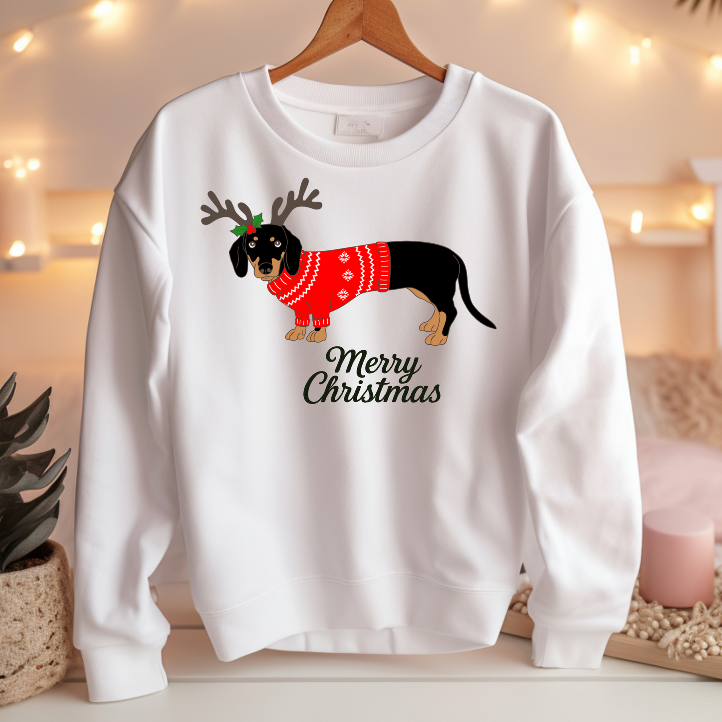 Dackel Merry Christmas - Weihnachts-Sweatshirt