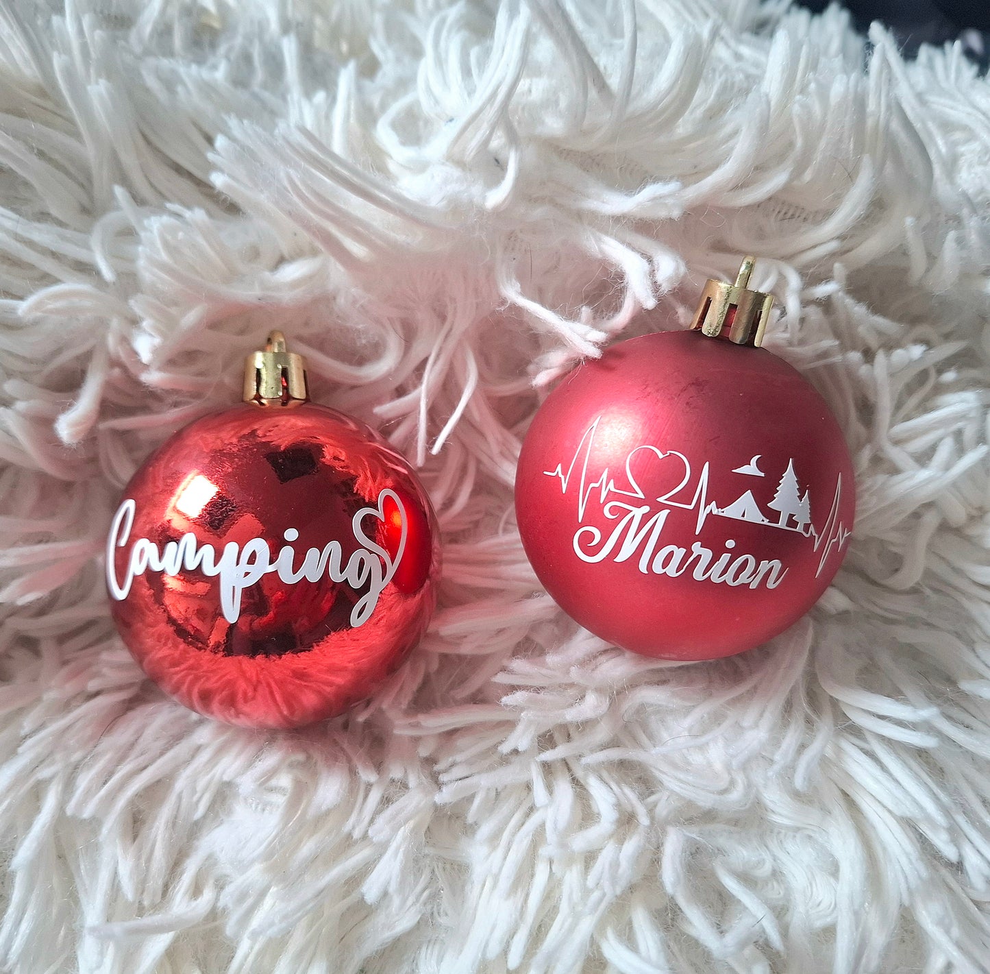 Weihnachtskugeln für Camper mit Name 6cm