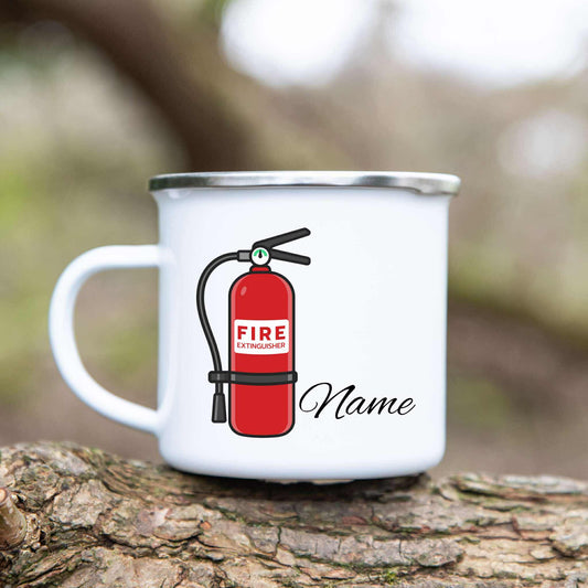 Feuerwehr - Emaille Tasse (Silber)